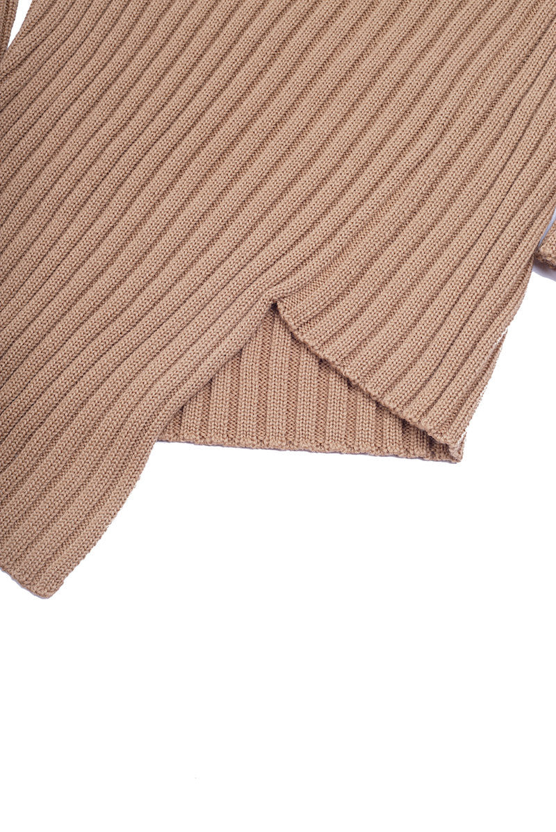 Ribbed Turtleneck Sweater - Nude - Sweater - TOPGEARNY