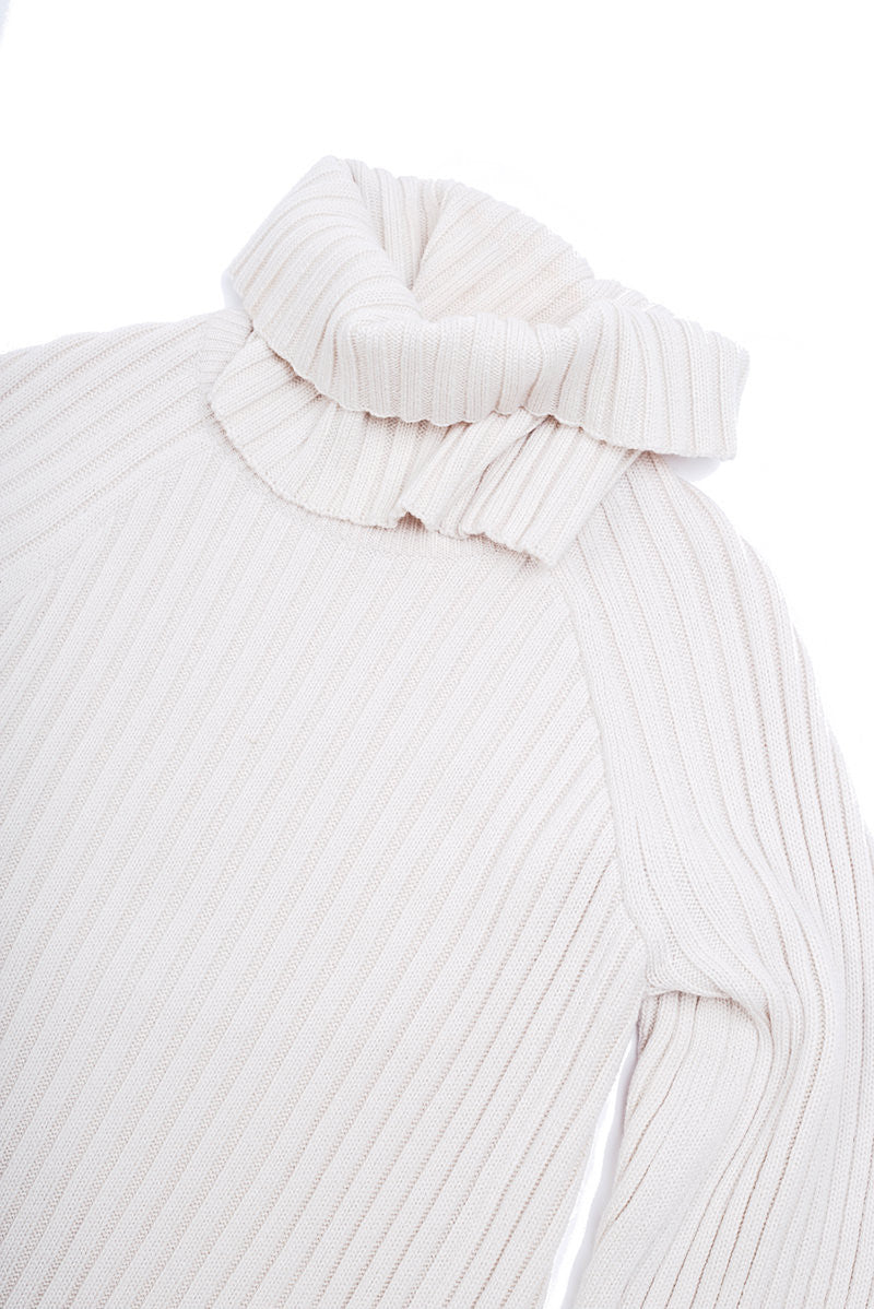 Ribbed Turtleneck Sweater - Nude - Sweater - TOPGEARNY