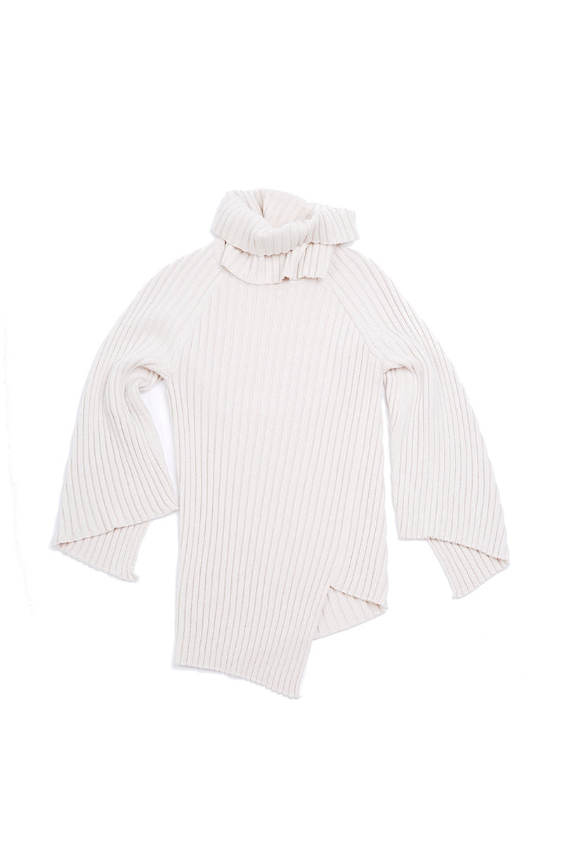 Ribbed Turtleneck Sweater - Nude - Sweater - TOPGEARNY