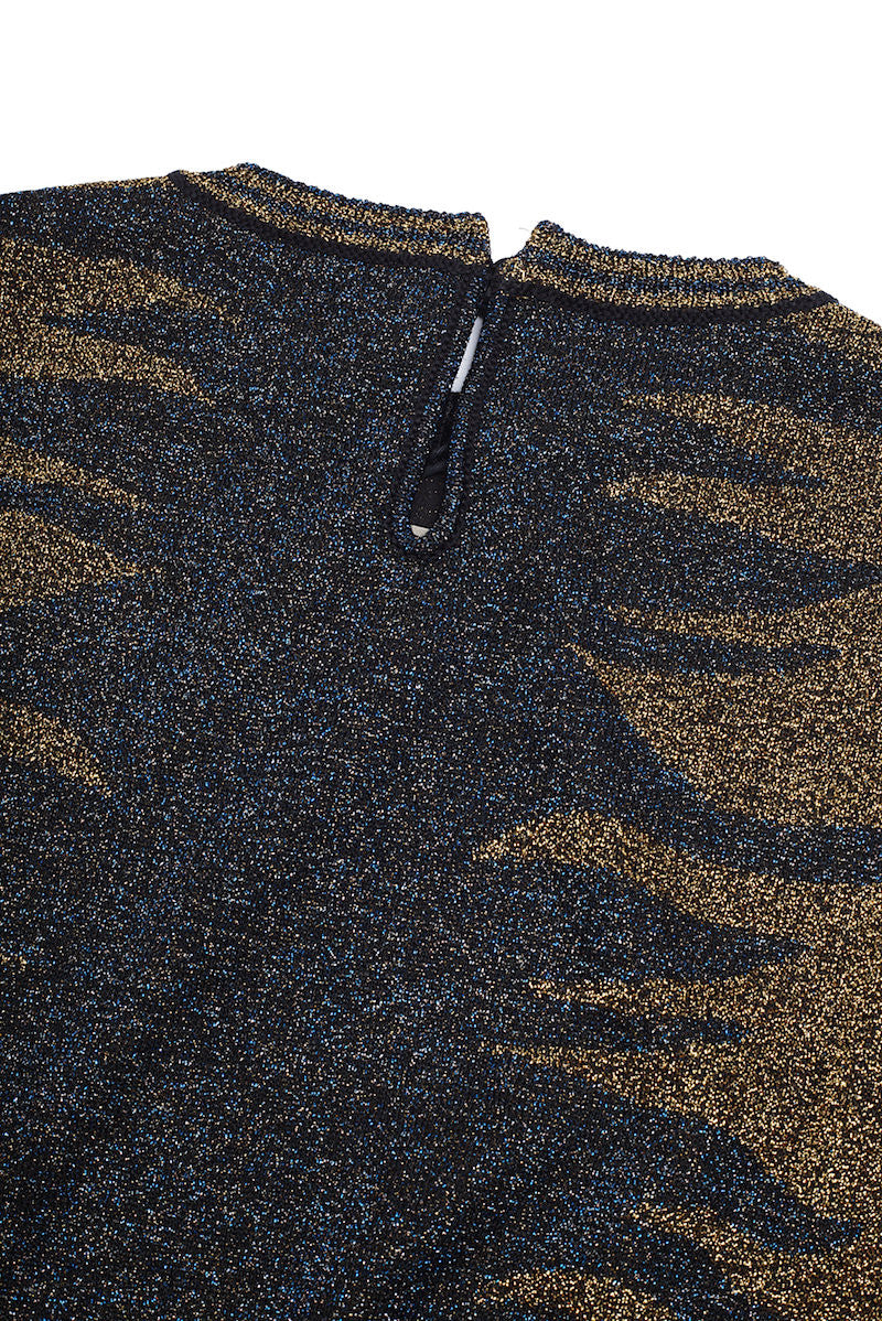 Lurex Jaquard Round Neck Sweater - Nude - Sweater - TOPGEARNY