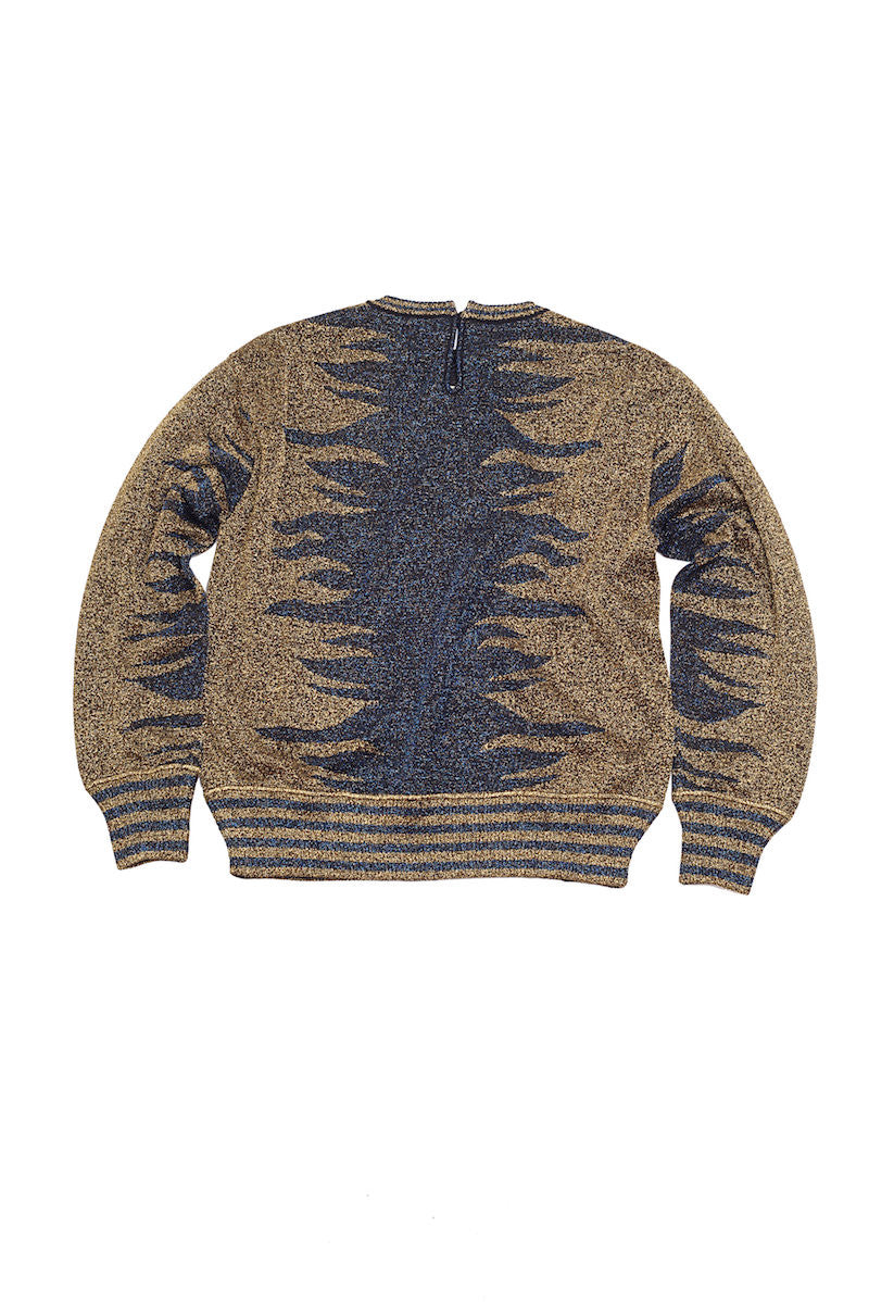 Lurex Jaquard Round Neck Sweater - Nude - Sweater - TOPGEARNY