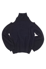 Turtleneck Off Shoulder Sweater - Nude - Sweater - TOPGEARNY