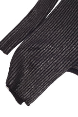 Laminated Ribbed Round Neck Sweater - Nude - Sweater - TOPGEARNY