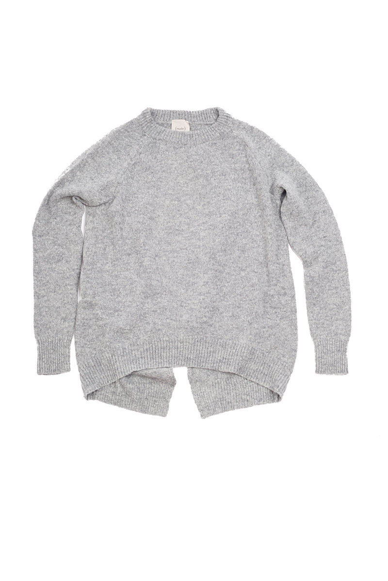 Open Back Round Neck Sweater - Nude - Sweater - TOPGEARNY