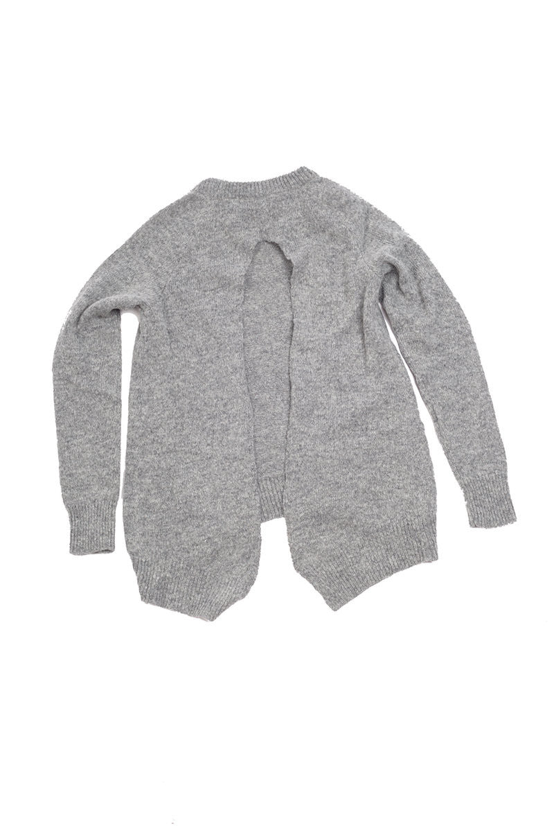 Open Back Round Neck Sweater - Nude - Sweater - TOPGEARNY