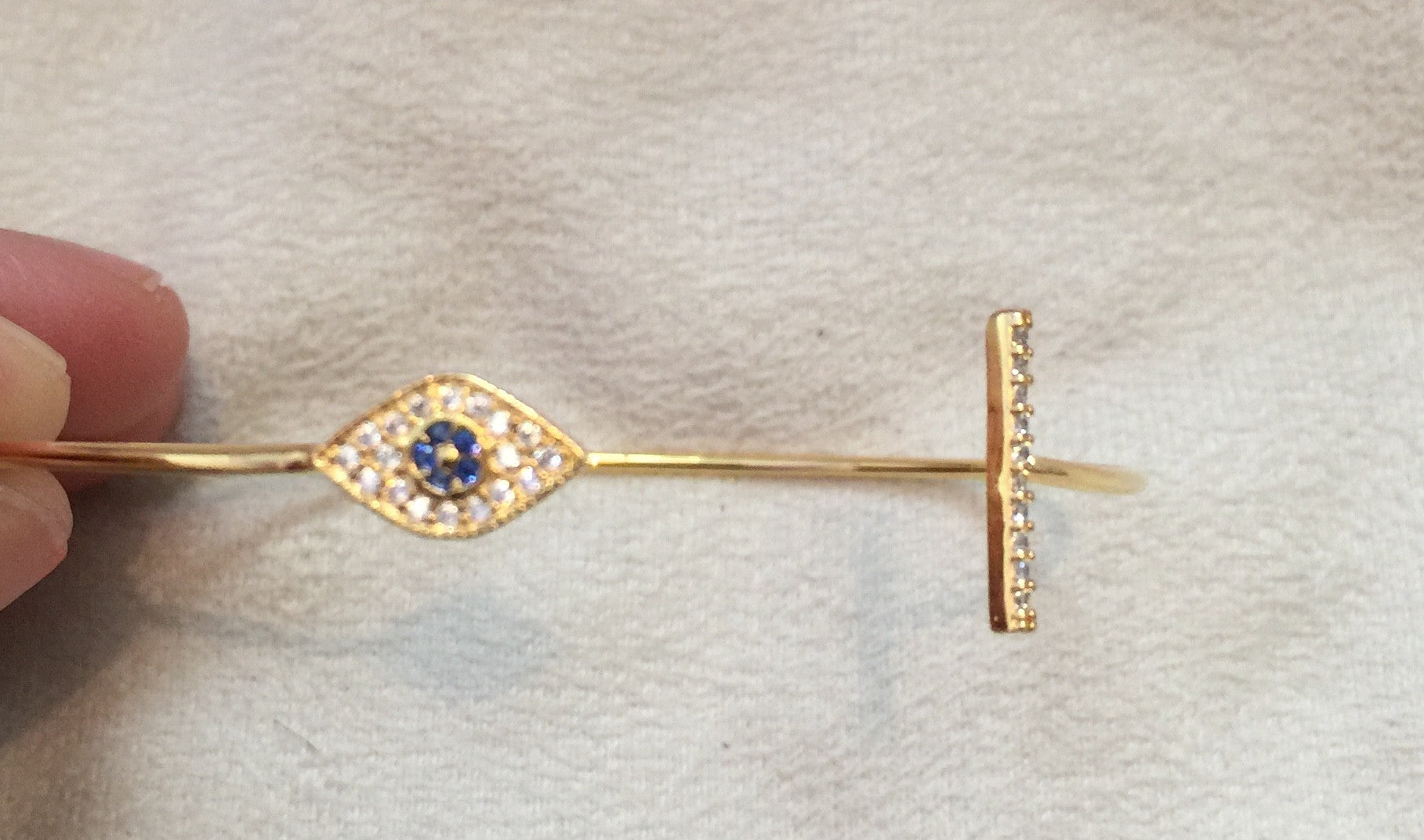 CZ Evil Eye Bangle - Charlene K - Bracelet - TOPGEARNY