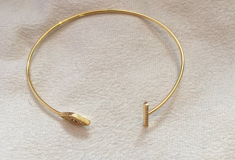 CZ Evil Eye Bangle - Charlene K - Bracelet - TOPGEARNY