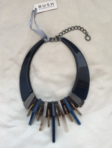 Blue/Tortoise Band Necklace
