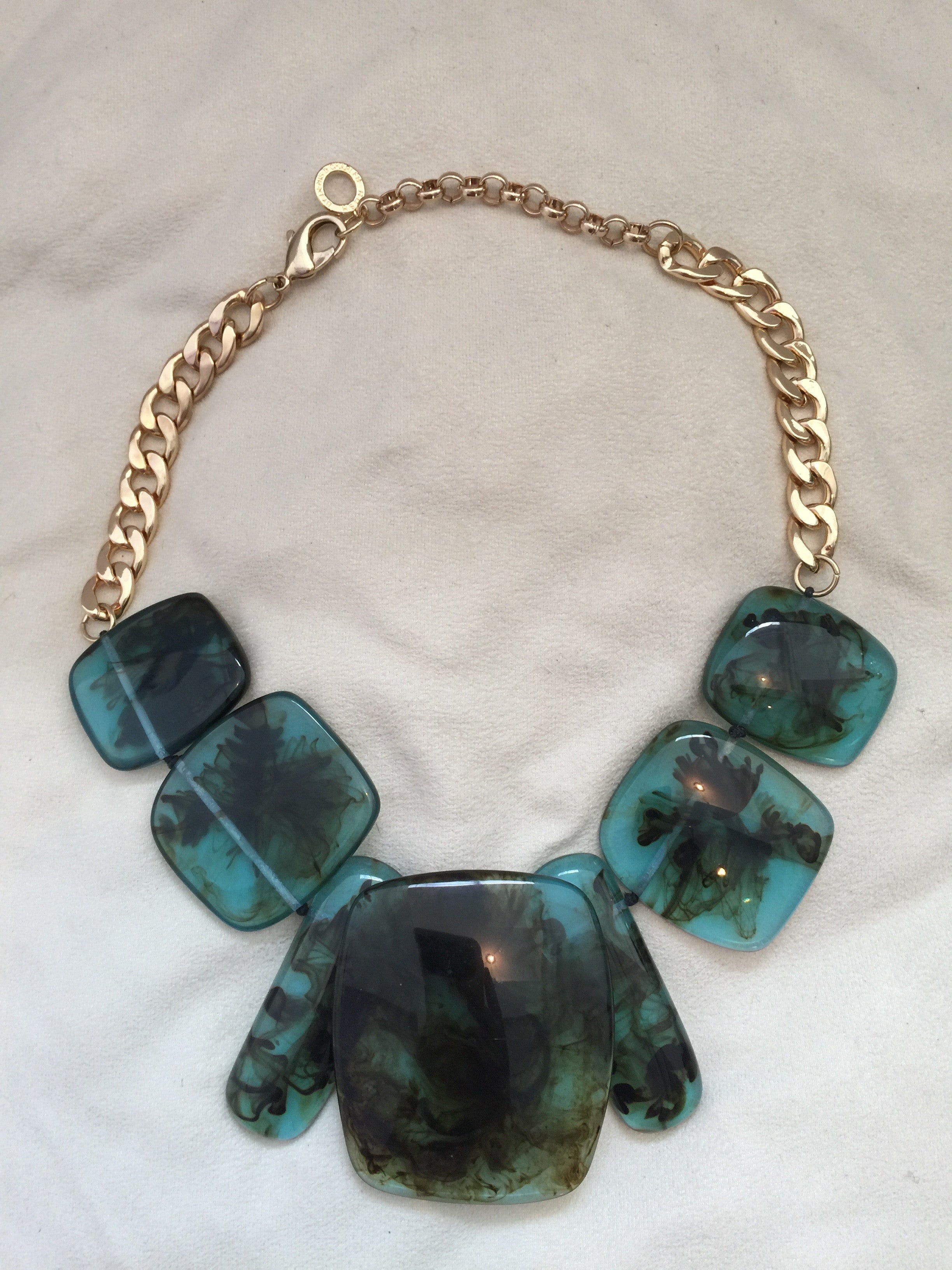 Green SQ Resen Necklace - Rush - Necklace - TOPGEARNY