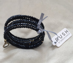 Crystallized Black Beaded Bangle Bracelet - Rush - Bracelet - TOPGEARNY