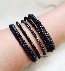 Crystallized Black Beaded Bangle Bracelet - Rush - Bracelet - TOPGEARNY