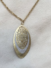 Scratched Gold/Scratched Leaf Pendant - Rush - Necklace - TOPGEARNY