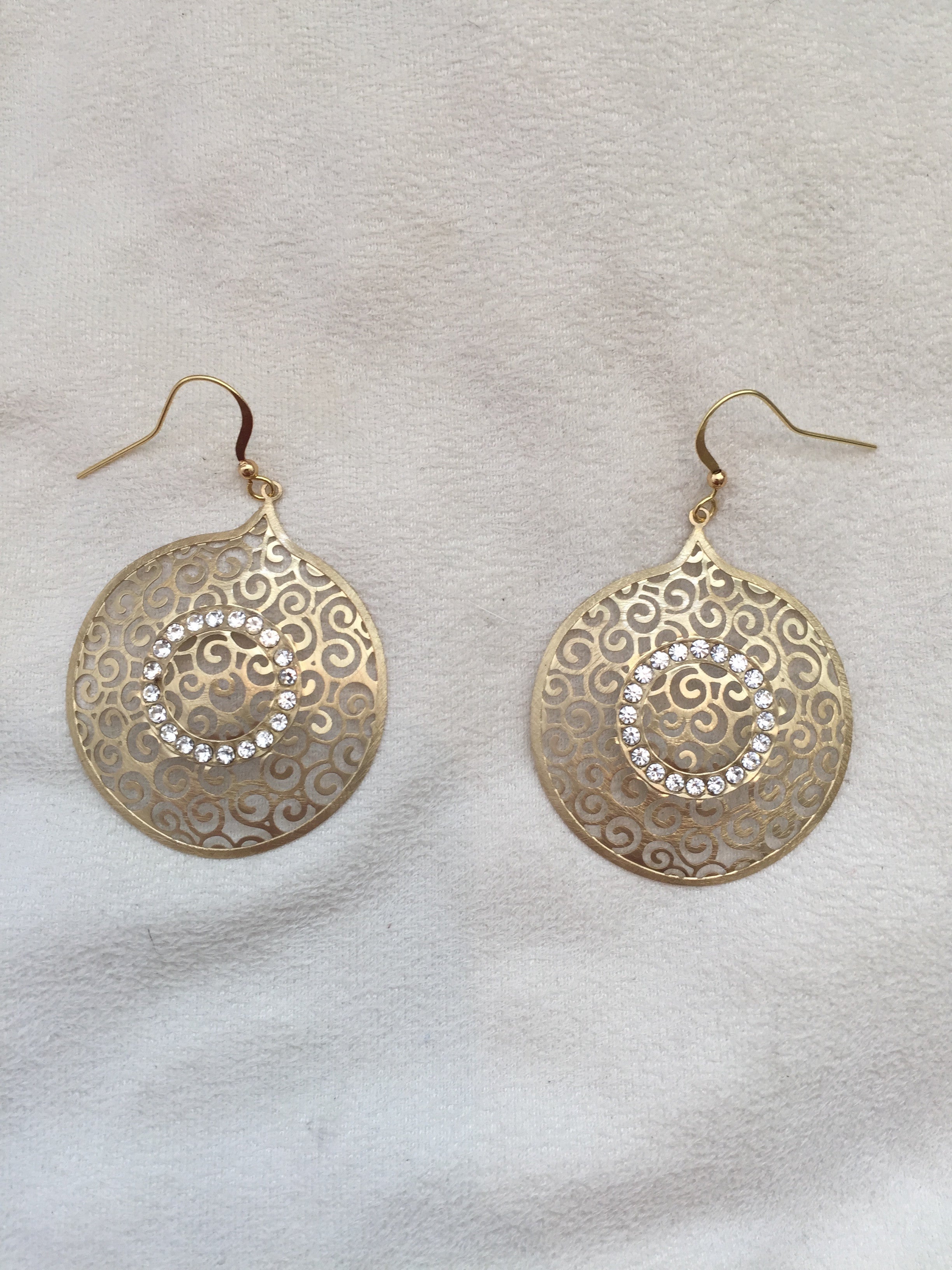 Crystal Decorated pop-up golden earrings - Rush - Earrings - TOPGEARNY