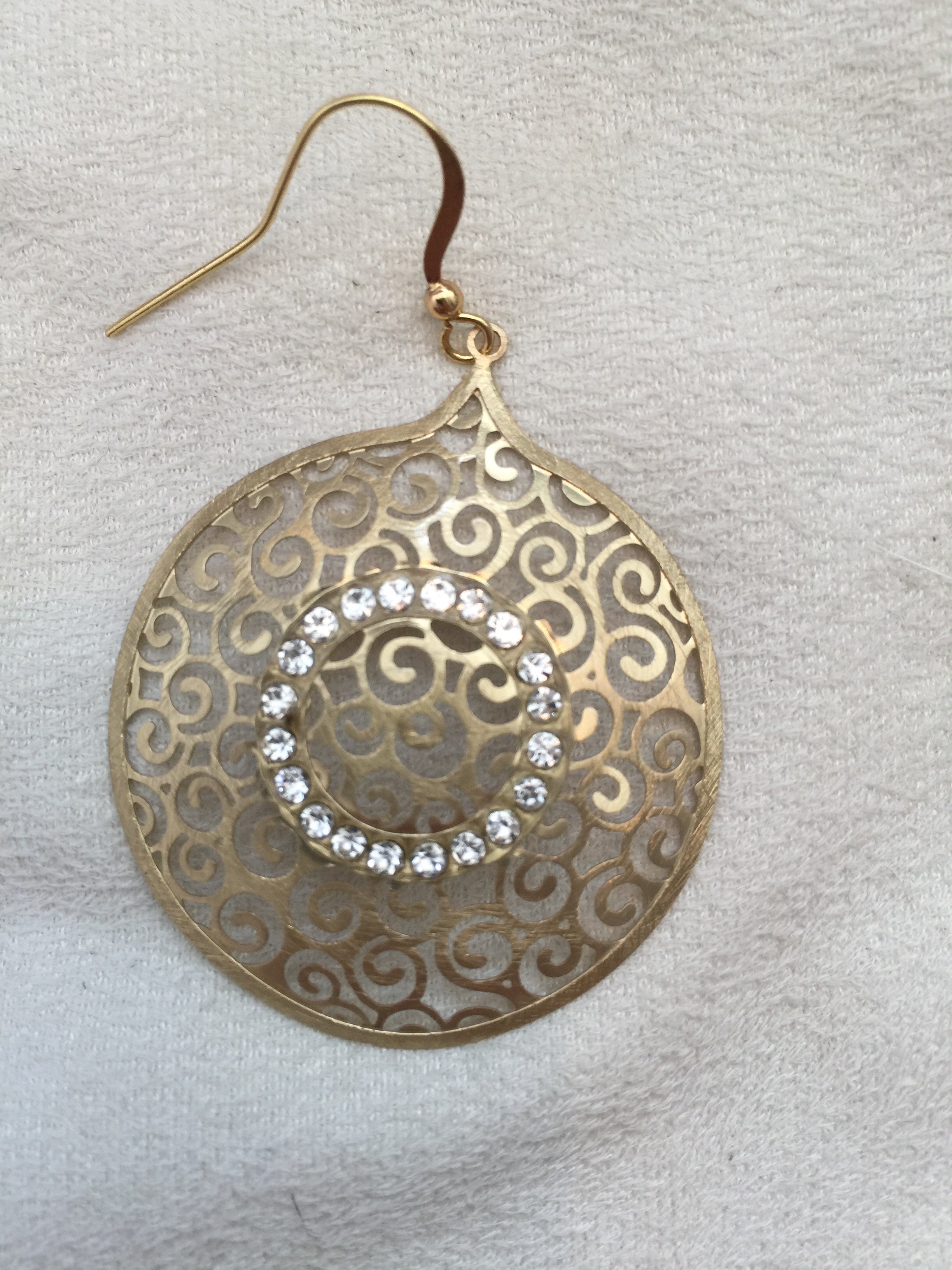 Crystal Decorated pop-up golden earrings - Rush - Earrings - TOPGEARNY