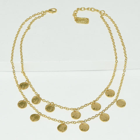 Coin Charm Pre Layered Necklace