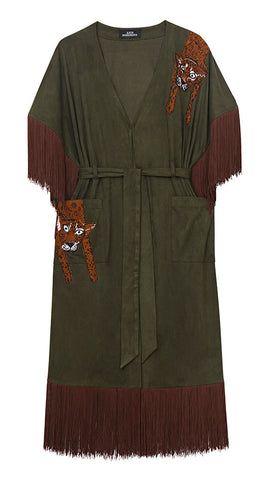 Lazy Leo Faux Suede Cape Dress