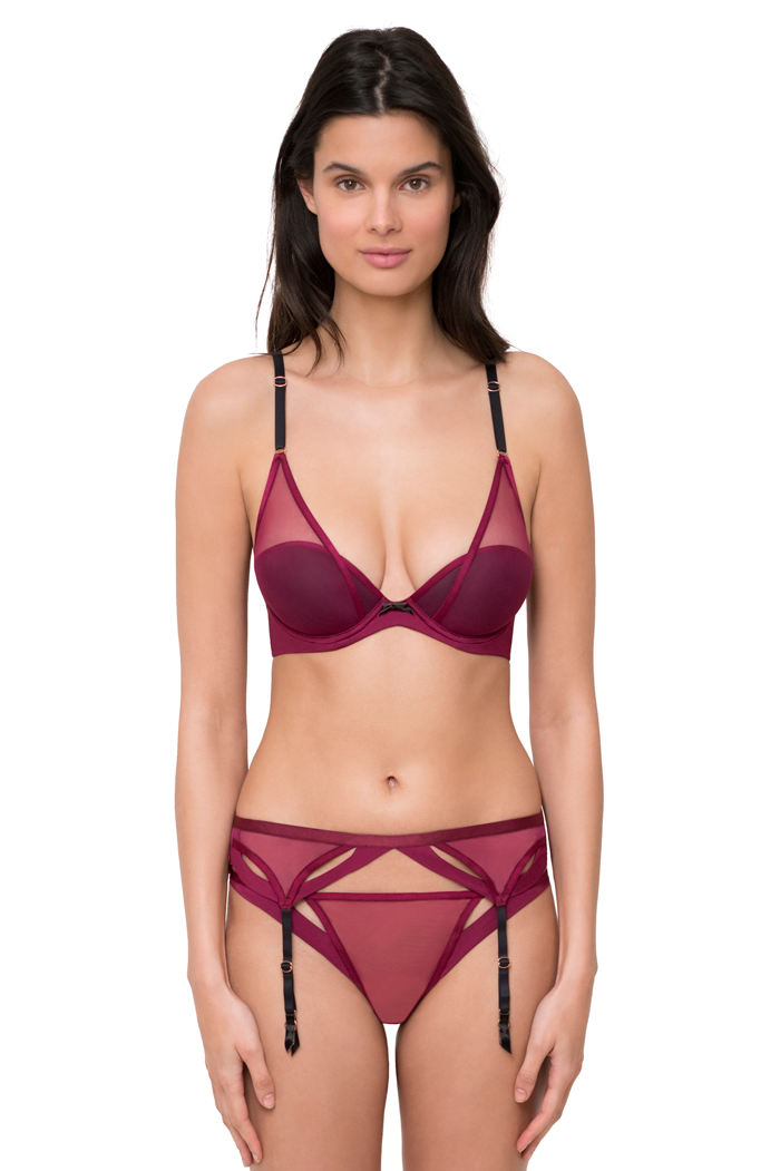 Bait Thong - Skarlette Blue - Garter Belt - TOPGEARNY